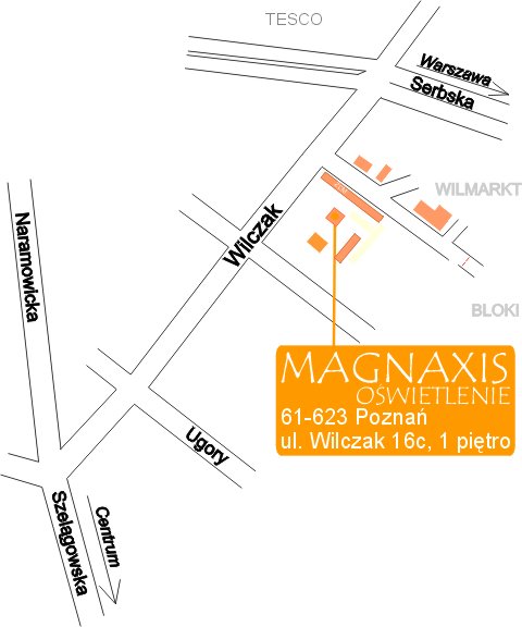 Mapa - firma MAGNAXIS OWIETLENIE ul. Wilczak 16c Pozna